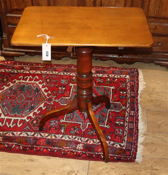 A Victorian mahogany rectangular tilt-top occasional table on tripod base W.60cm